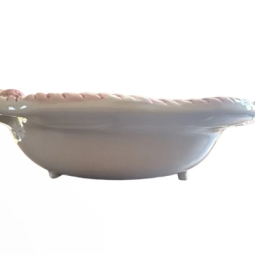 Vintage Italian frutta Fresca  fruit strainer bowl - Pink and Green